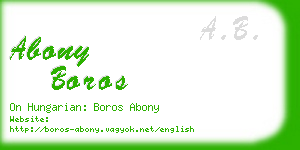abony boros business card